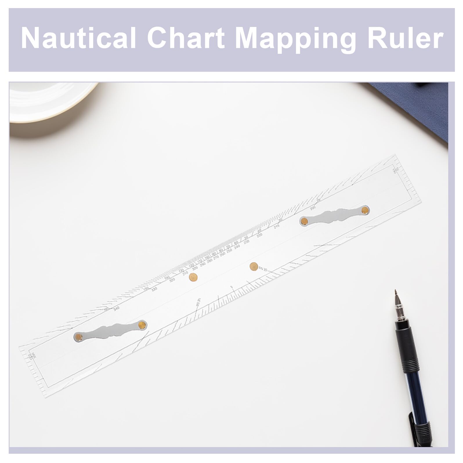 Parallel Lineal mit Zugmechanismus Transparentes Navigationswerkzeug Hochpräzises Messlineal für Nautische Karten Geeignet für Ozean Navigation und Küstenvermessung