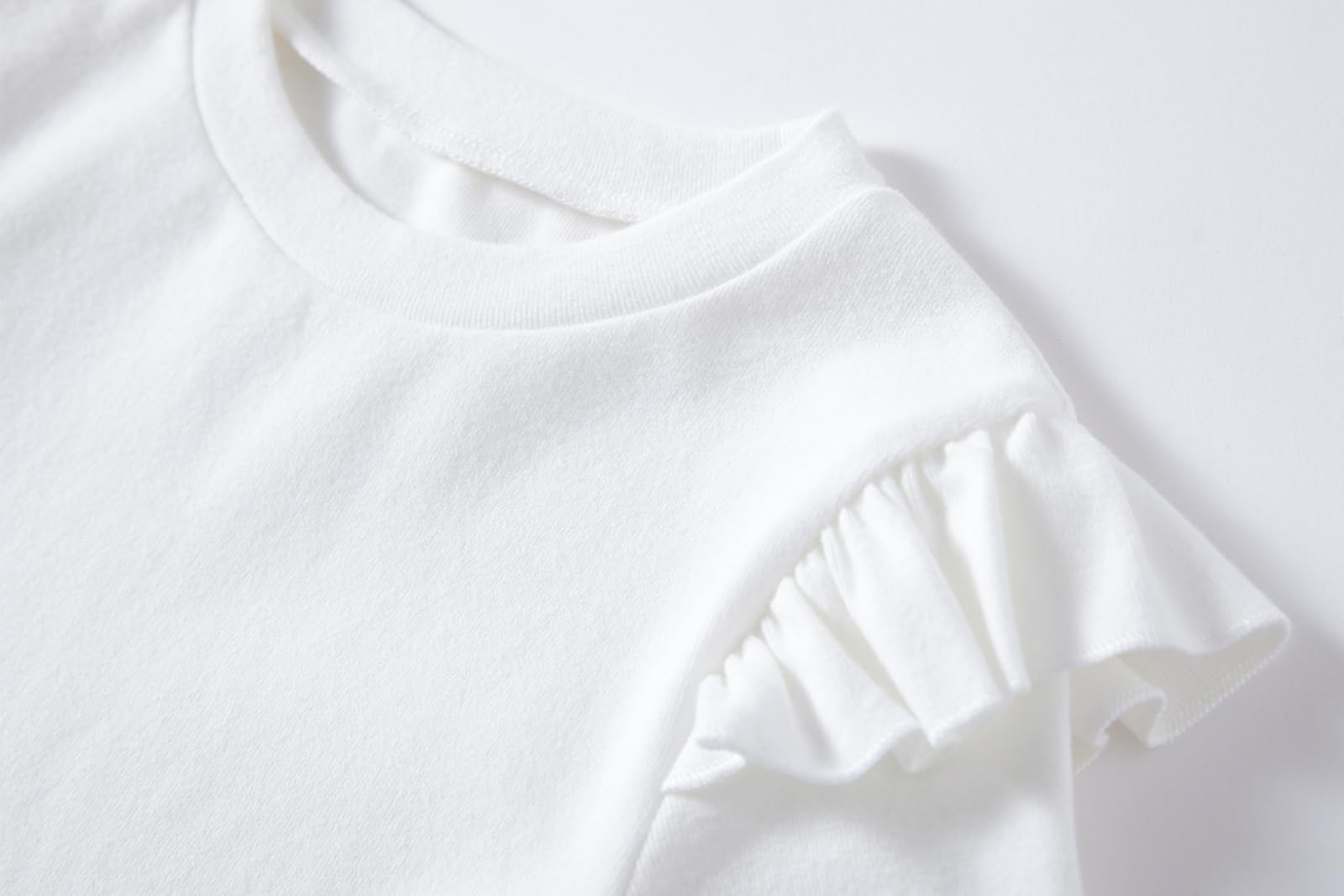 Dziewczęcy T-shirt z długim rękawem, z falbankami, dla dziewczynek