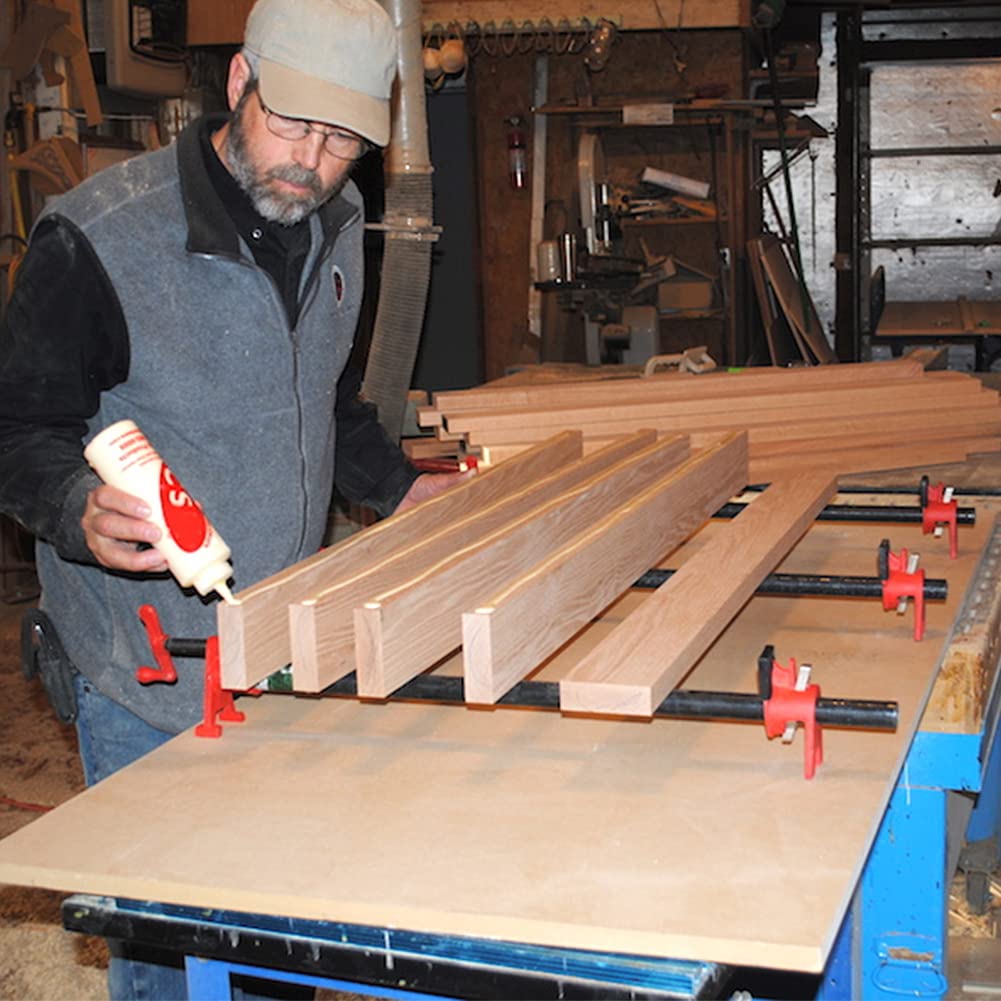 Lot de 4 colliers de serrage pour travail du bois, 8 pièces, ensemble d'outils de serrage pour établi en bois et métal ensemble de serrage de menuiserie pour le travail du bois