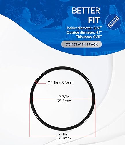 Vista 6 de Paquete de 2 anillos tóricos grandes VITON R0586300 de repuesto para The Zodiac Nature 2 Fusion, Fusion Soft, Inground, Vision Aboveground, Vision