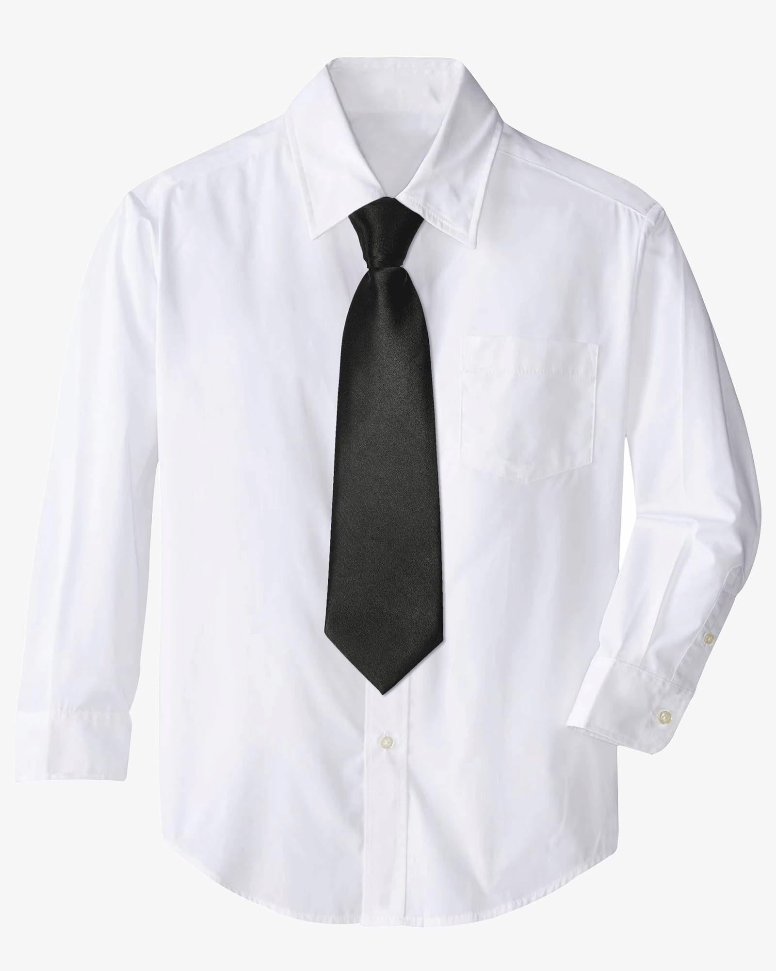THE BOW TIE HOUSE Adjustable Satin Neck Tie for Kids | Party Wear Neck Tie for Boys | Toddler & Youth Necktie | Perfect for Weddings, Graduations, School Uniforms, and Party Wear | Black - 2-6 Years - Image 4 thumbnail