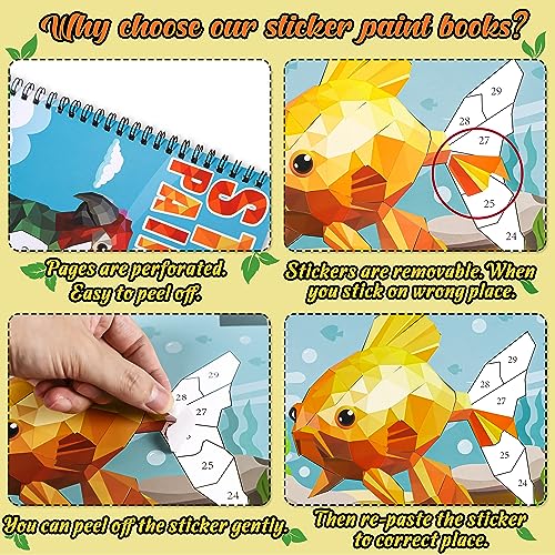 Image of 90shine 2PCS Sticker Books for Kids Ages 4-8 Zoo Pet Themed Designs Party Gift Create 22 Pictures