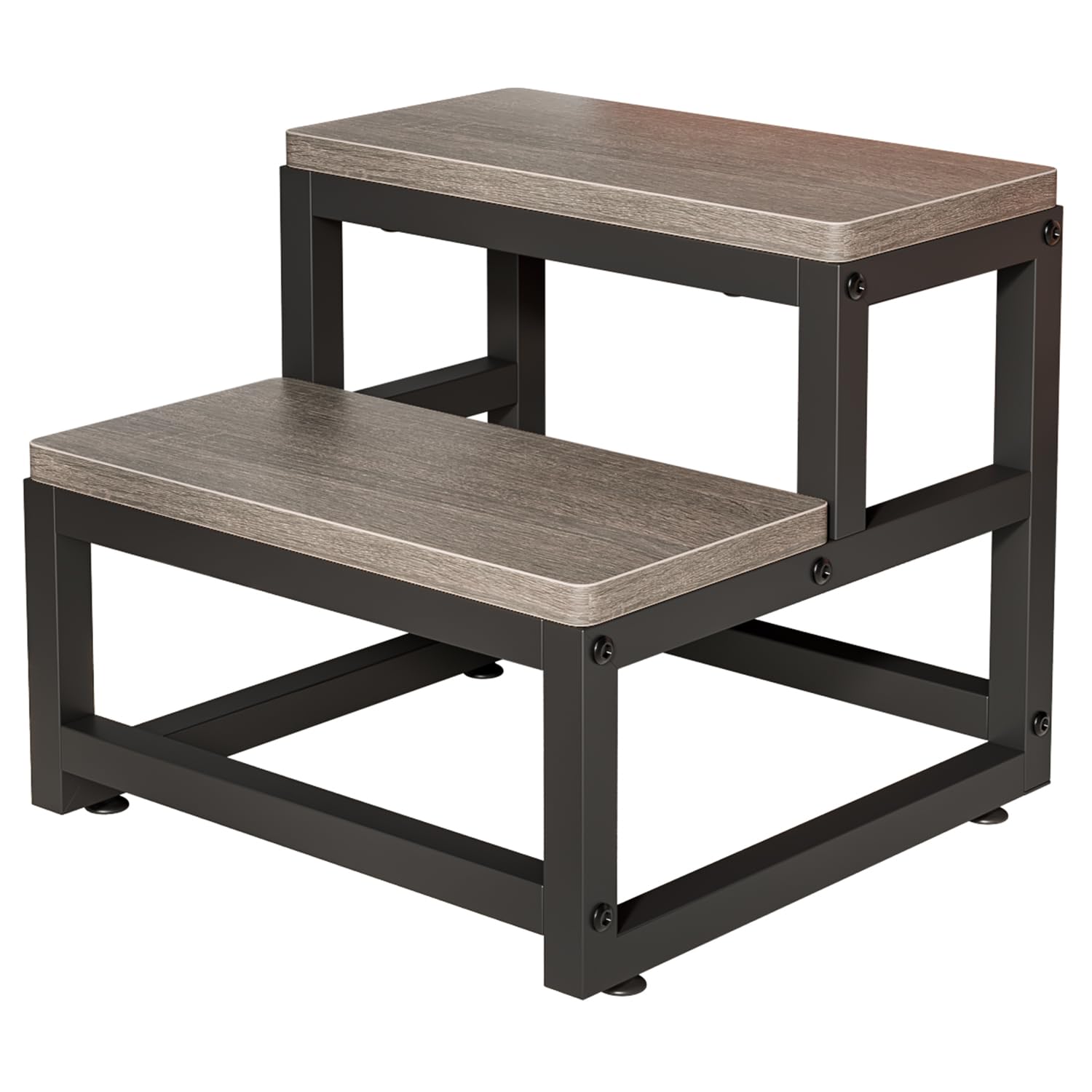 Taburete de madera, estable y práctico, taburete de 2 niveles para niños y adultos, función antideslizante, antideslizante, asiento seguro, baño, dormitorio, balcón