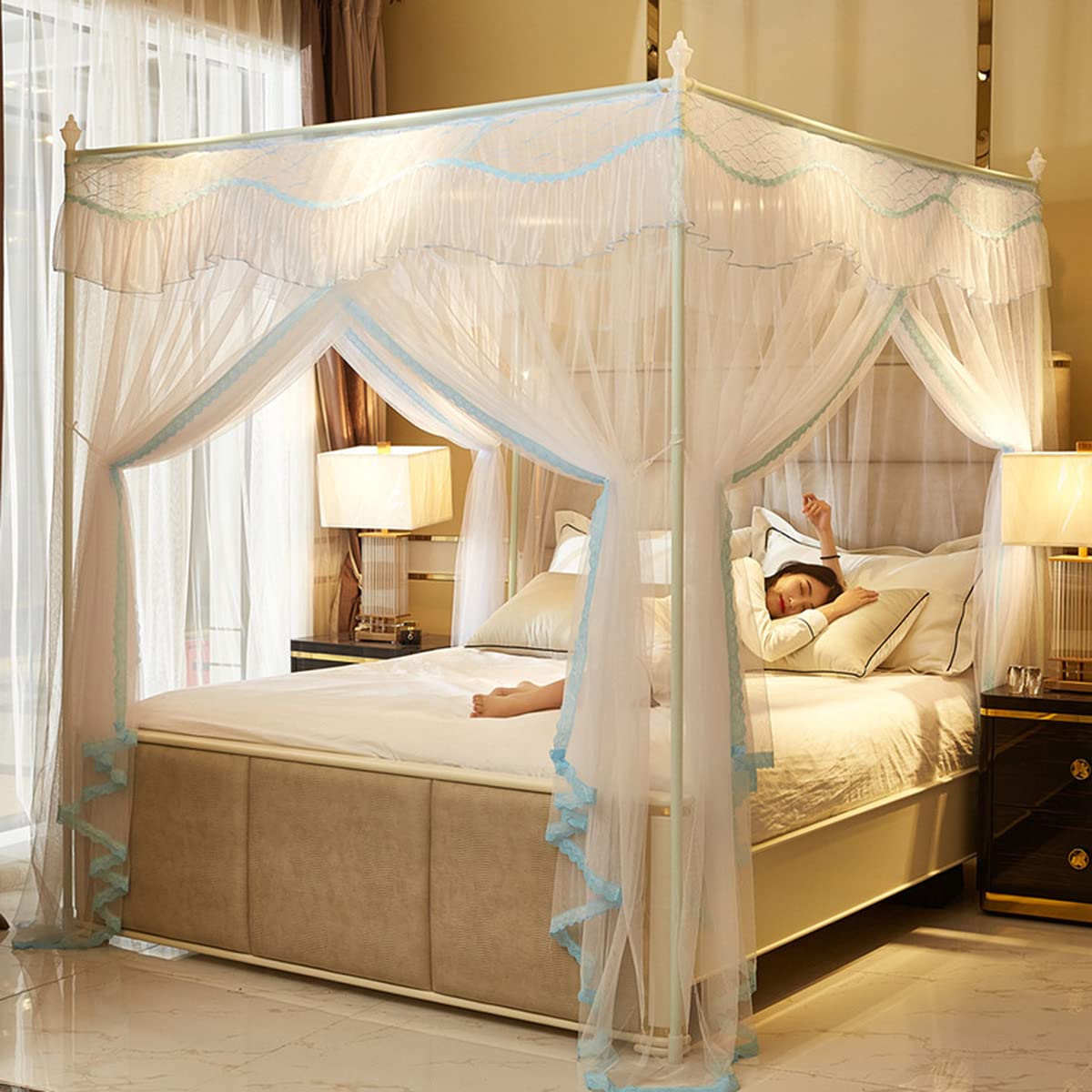 Moustiquaire pour lit au design élégant et finition soignée pour décoration de chambre