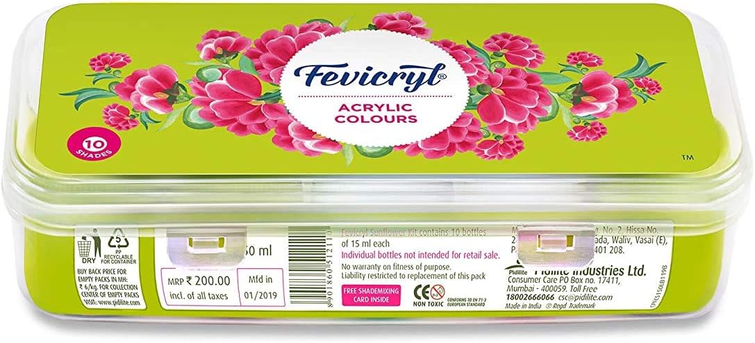 PIDILITE Fevicryl Decoupage Combo kit (1 Modge Podge, 1 Sunflower kit, 1 Brush Set) - Assorted
