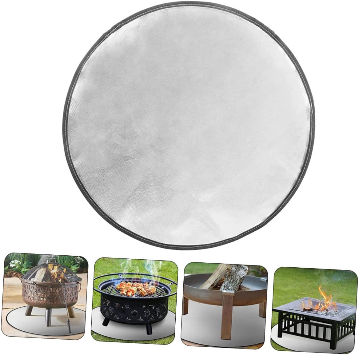 Outdoor Fire Pit Floor Protector Mat Double-Sided Fireproof Picnic Pad Heat Resistant BBQ Grill Insulation Mat for Camping Patio and Grass Protection