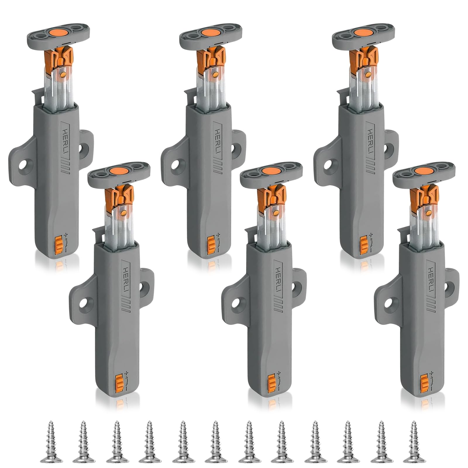 Scdzy Abs 6 Pcs Push To Open Heavy Duty, Push To Open Door Catches, Spring Pushs Latch, Snap Roller Door Catch, Touch Pushs Opener For Closet Closing Wardrobe Closure