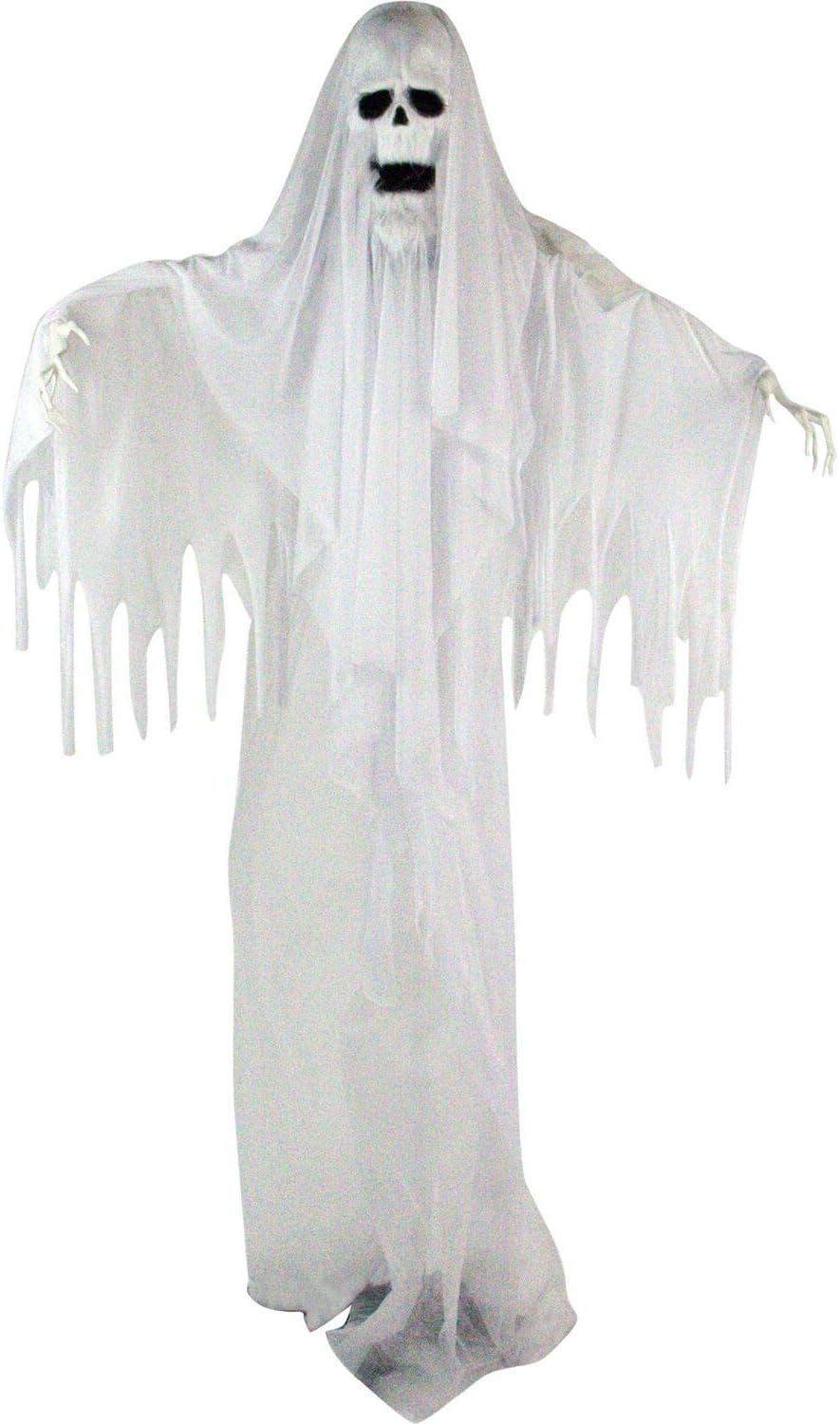 Haunted Hill Farm Life-Size Scary Animatronic Talking Ghost with Touch Activated Lights and Sound, Battery-Operated Indoor or Covered Outdoor Halloween Decoration