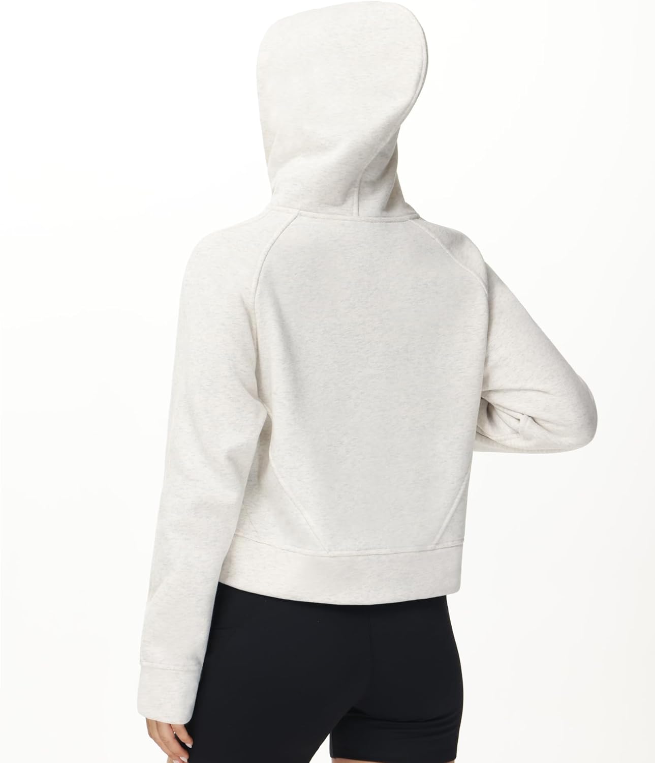 THE GYM PEOPLE Women's Full-Zip Up Hoodies Jacket Fleece Workout Crop Tops Sweatshirts with Pockets Thumb Hole - Image 3