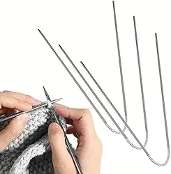 3 agulhas circulares, agulhas de tricô de aço inoxidável de 4 mm para chapéus, meias, suéteres e artesanato artesanal – agulhas circulares de metal duráveis e versáteis