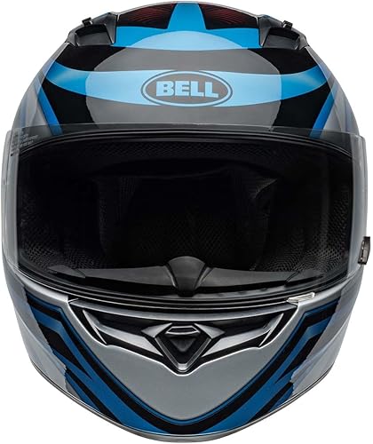 Vista 43 de Bell Qualifier - Casco integral para motocicleta Ascent Negro Mate/Azul/Blanco