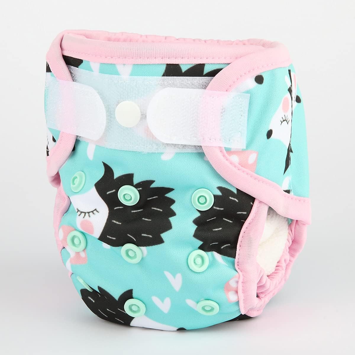 Newborn Baby Cloth Diaper Cover Nappy Hook and Loop (Hedgehogs) - Image 2