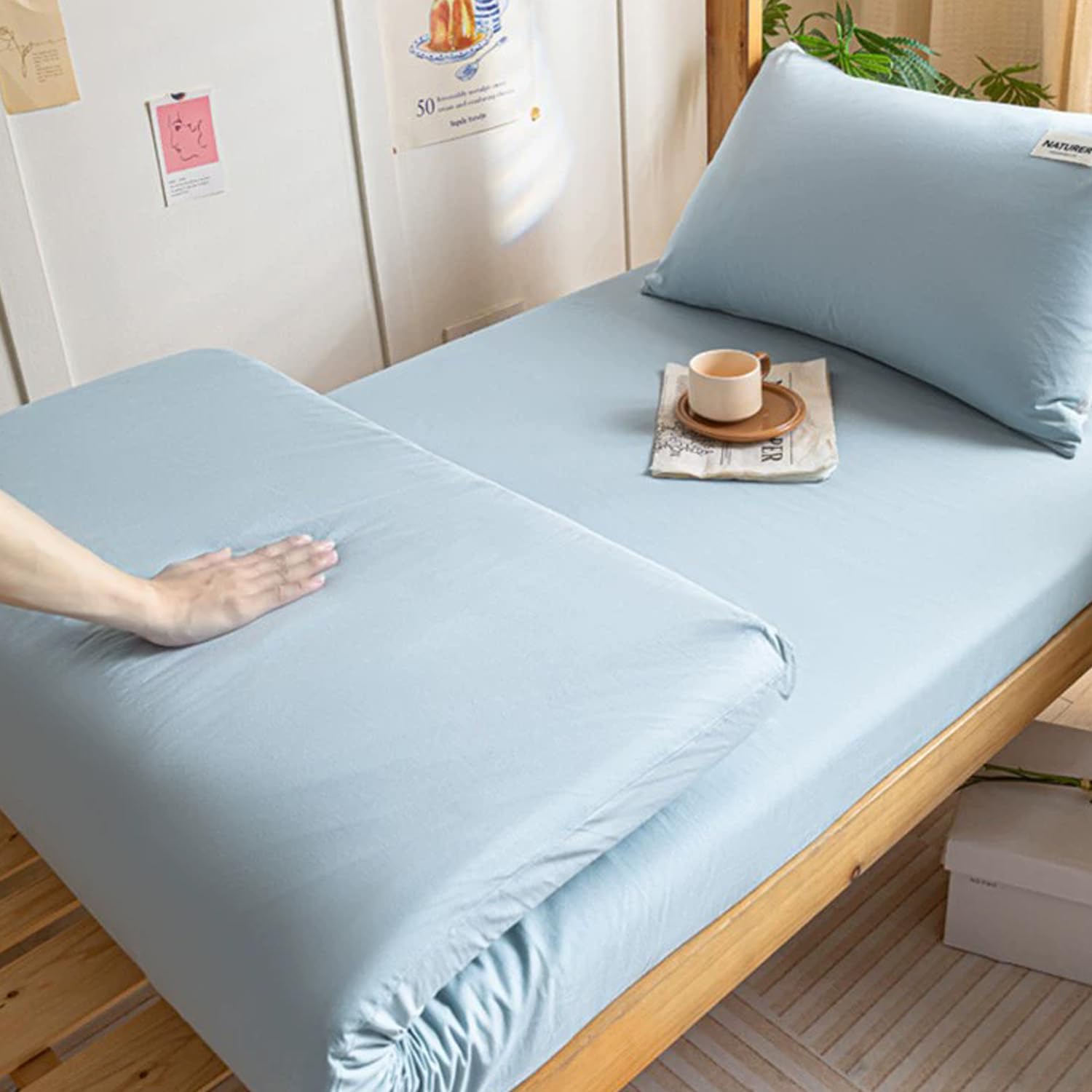 A,90x200cm(Twin), Housse De Matelas Futon 100% Cotton Taille Queen/Full avec Fermeture À Glissière Housse De Matelas De Sol Futon Japonais Tout Enveloppé Housse De Coussin De Couchage