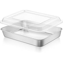 LIANYU Baking Cake Pan Set with Lid, 1213 x 934 x 2 Inch Lasagna Brownie Pan
