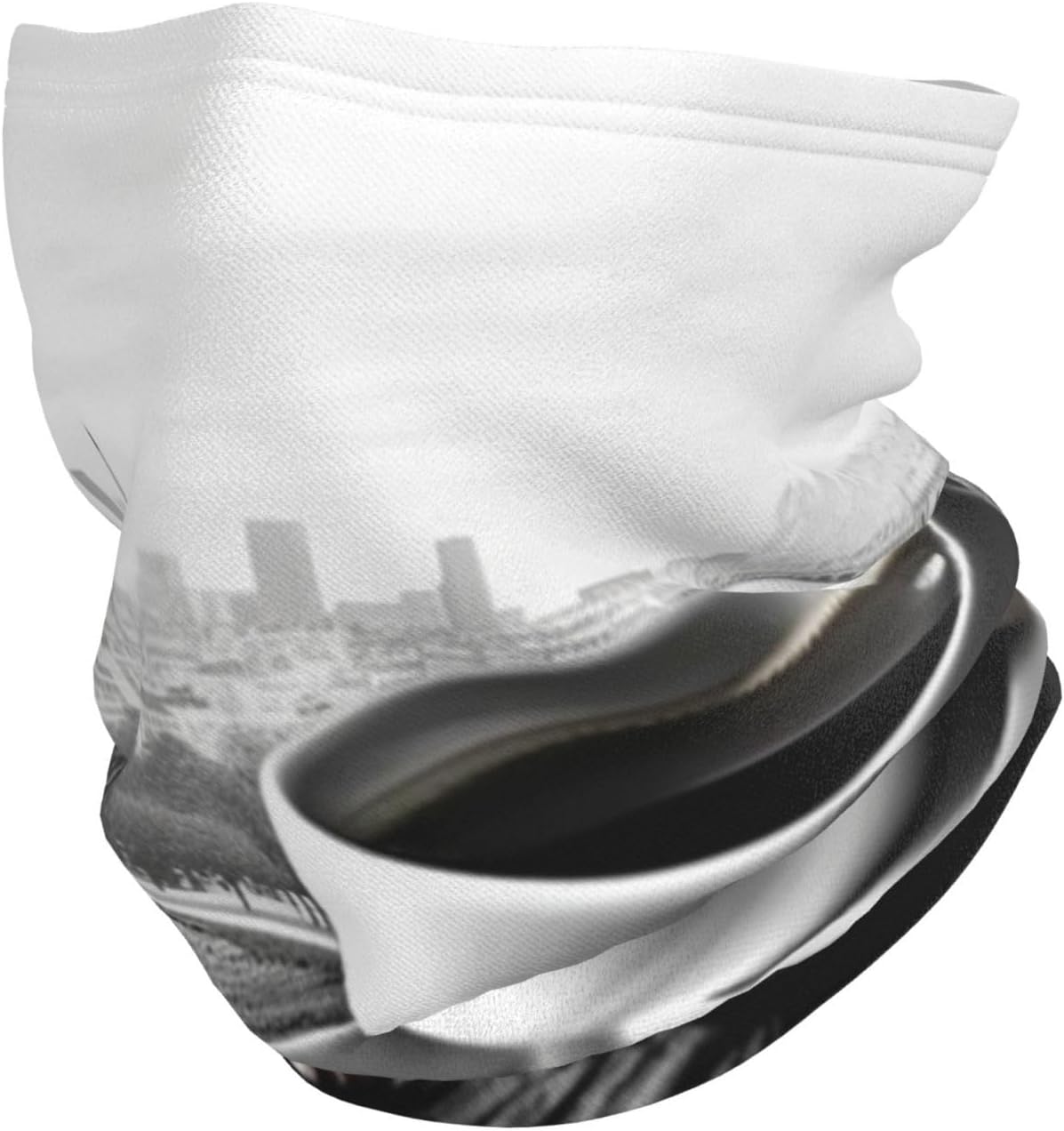 Neck Warmer Winter, Parisian Coffee Eiffel Tower Print For Cold Weather Winter Face Mask,Thick Warm Neck Gaiter Face Scarf,For Men Women Skiing Cycling - With Rope