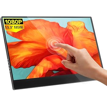 EVICIV 13.3インチ モバイルタッチモニター モバイルディスプレイ 1920＊1080解像度/10点マルチタッチ機能搭載/IPSパネル/スピーカー内蔵/USB Type-C/標準HDMI/保護ケース付 EVC-1308