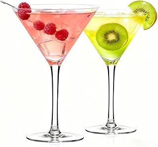 Farielyn-X Martini Glasses Set of 2, 9 oz Crystal Cocktail Glasses, Hand Blown Crystal Martini Glasses for Espresso Martini, Cosmopolitan, Gimlet, Home Bar, Party, Martini Glassware Gift Set