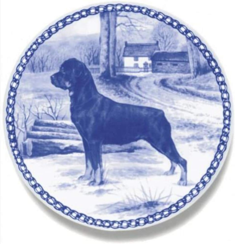 Rottweiler Dog Porcelain Plate For all Dog Lovers Size 7.61 inches