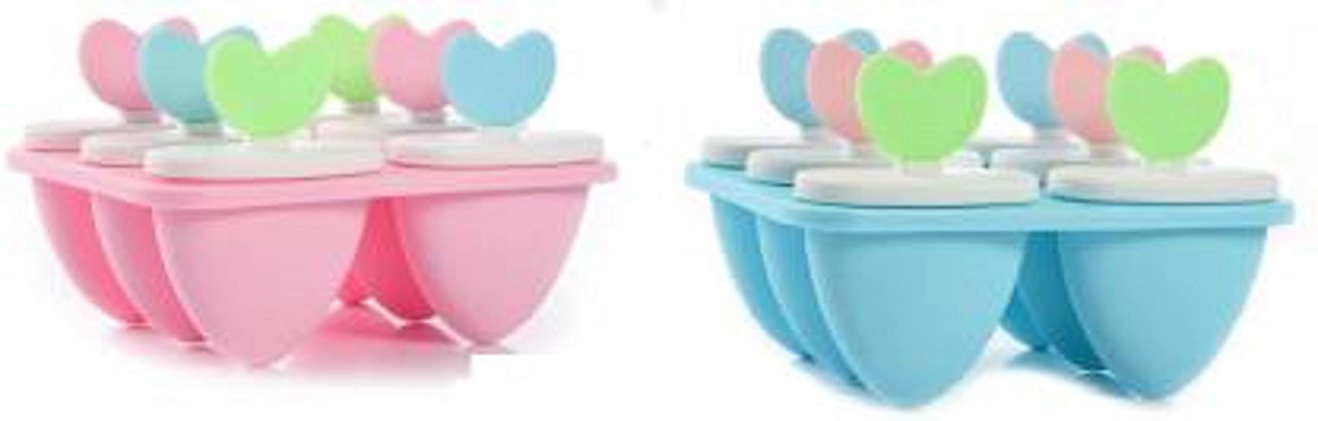 CLTLLZEN Plastic Ice Tray Candy Maker Kulfi Maker Popsicle Mould Set, of-6(Pack-of-2)