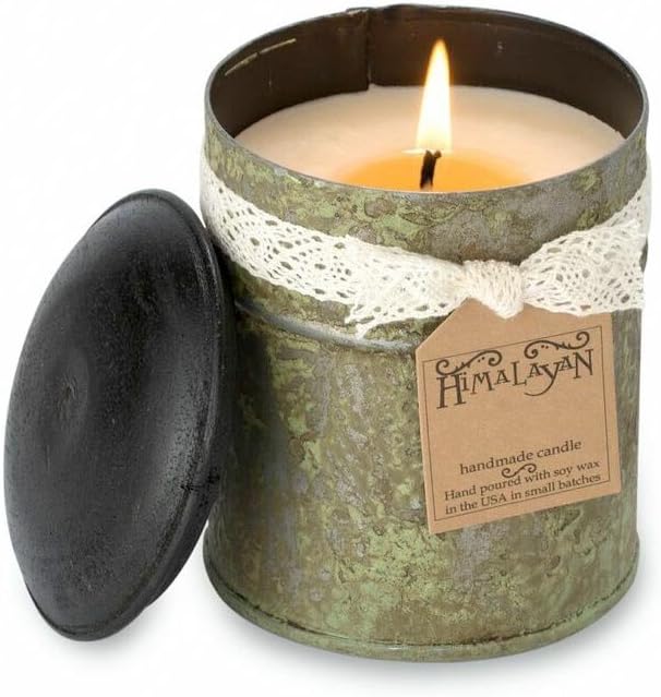 Himalayan Candles Spice Tin 10-Ounce Soy Candle, Small, Anise and Black Pepper, Green