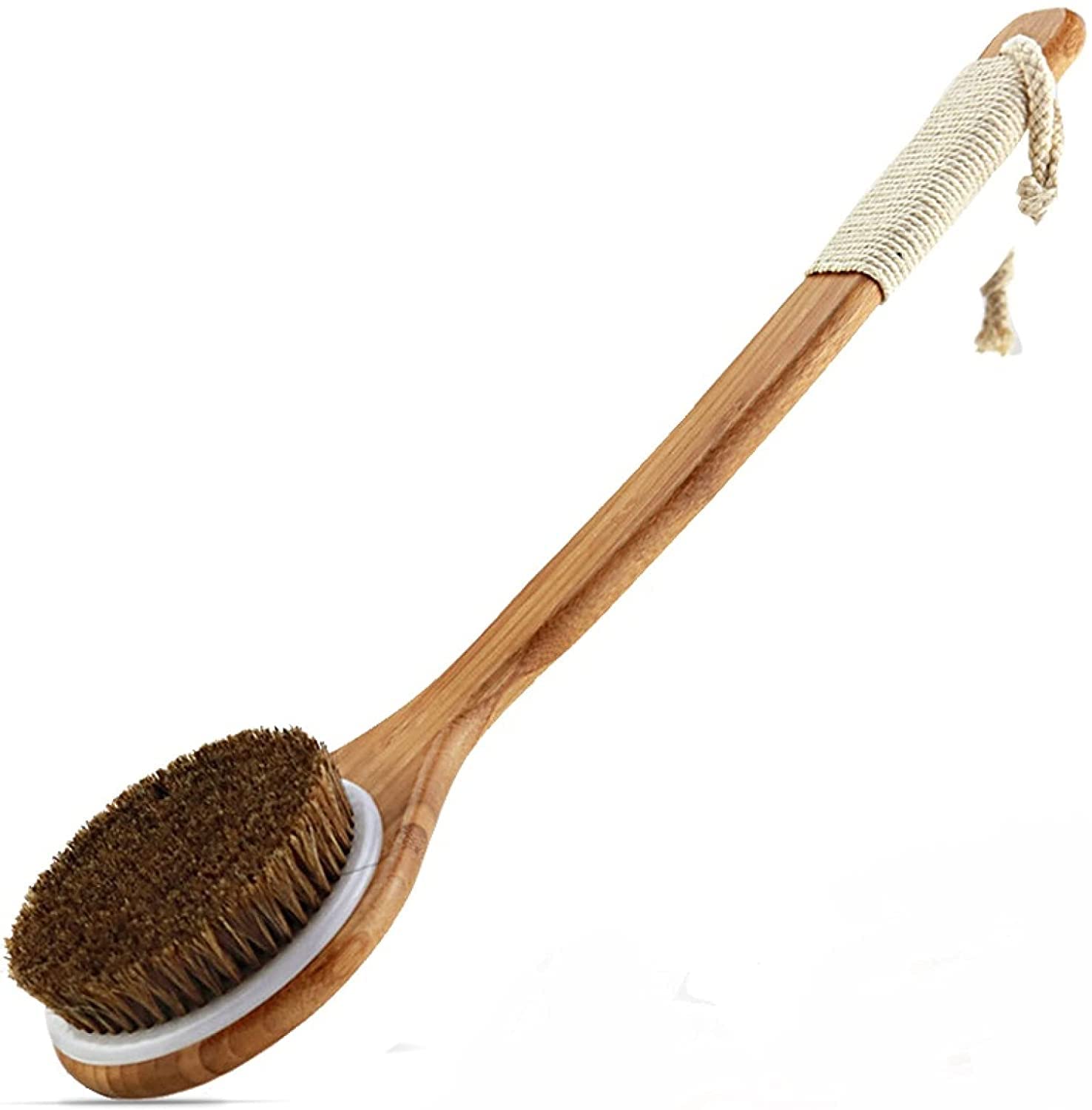 Szczotka do kąpieli Złuszczająca drewniana szczotka do masażu ciała Szczotka do kąpieli z naturalnego włosia Kobieta Mężczyzna Pielęgnacja skóry Szczotka do suchego ciała