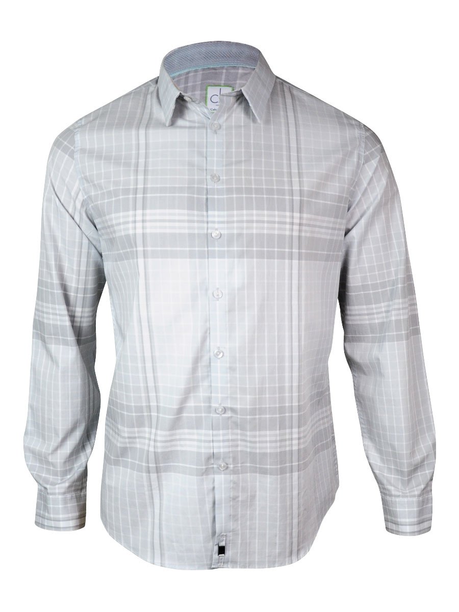Calvin Klein Men's Long-Sleeve Exploded Plaid Poplin Woven Shirt