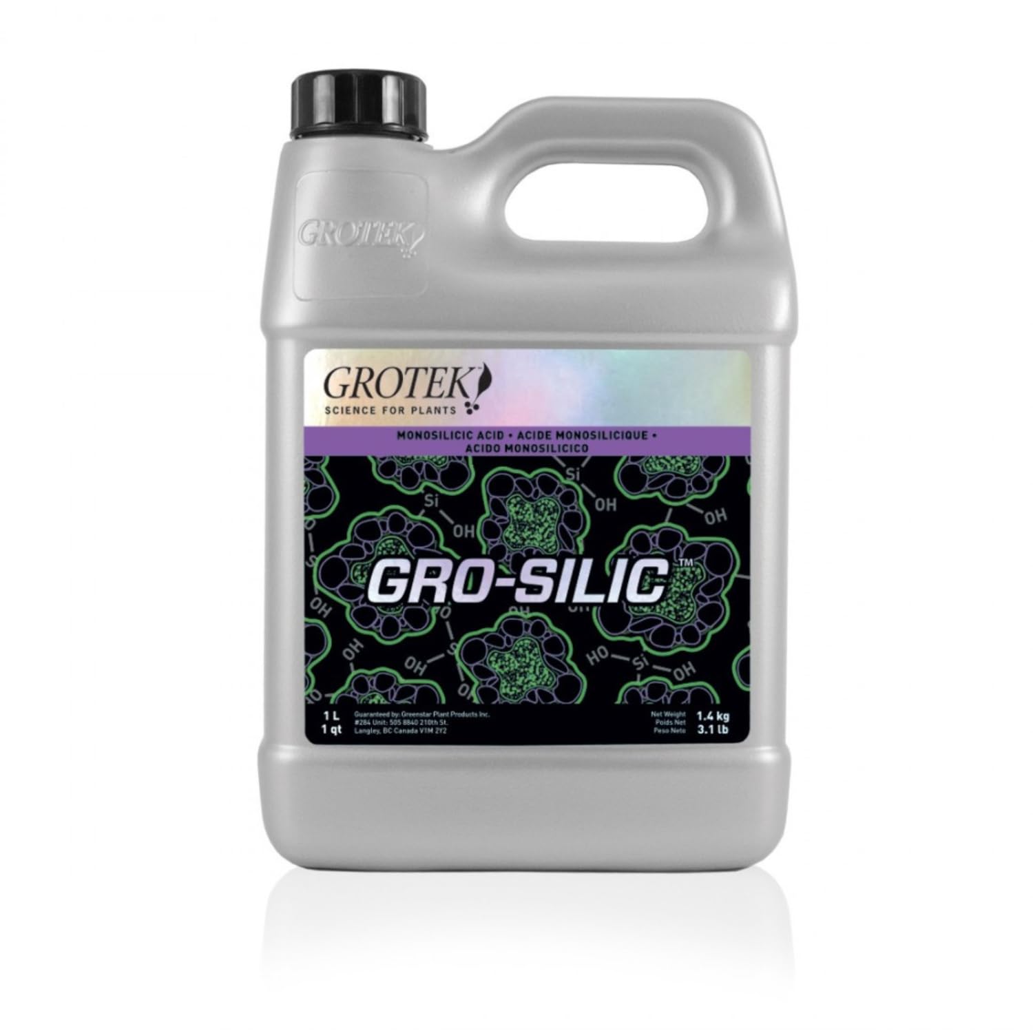 GROWMANIA Fertilizante Gro Silic de Grotek 1 Litro para Plantas | Suplemento Silicio Líquido para Crecimiento de Cultivos | Abono Estimulador Crecimiento de Plantas