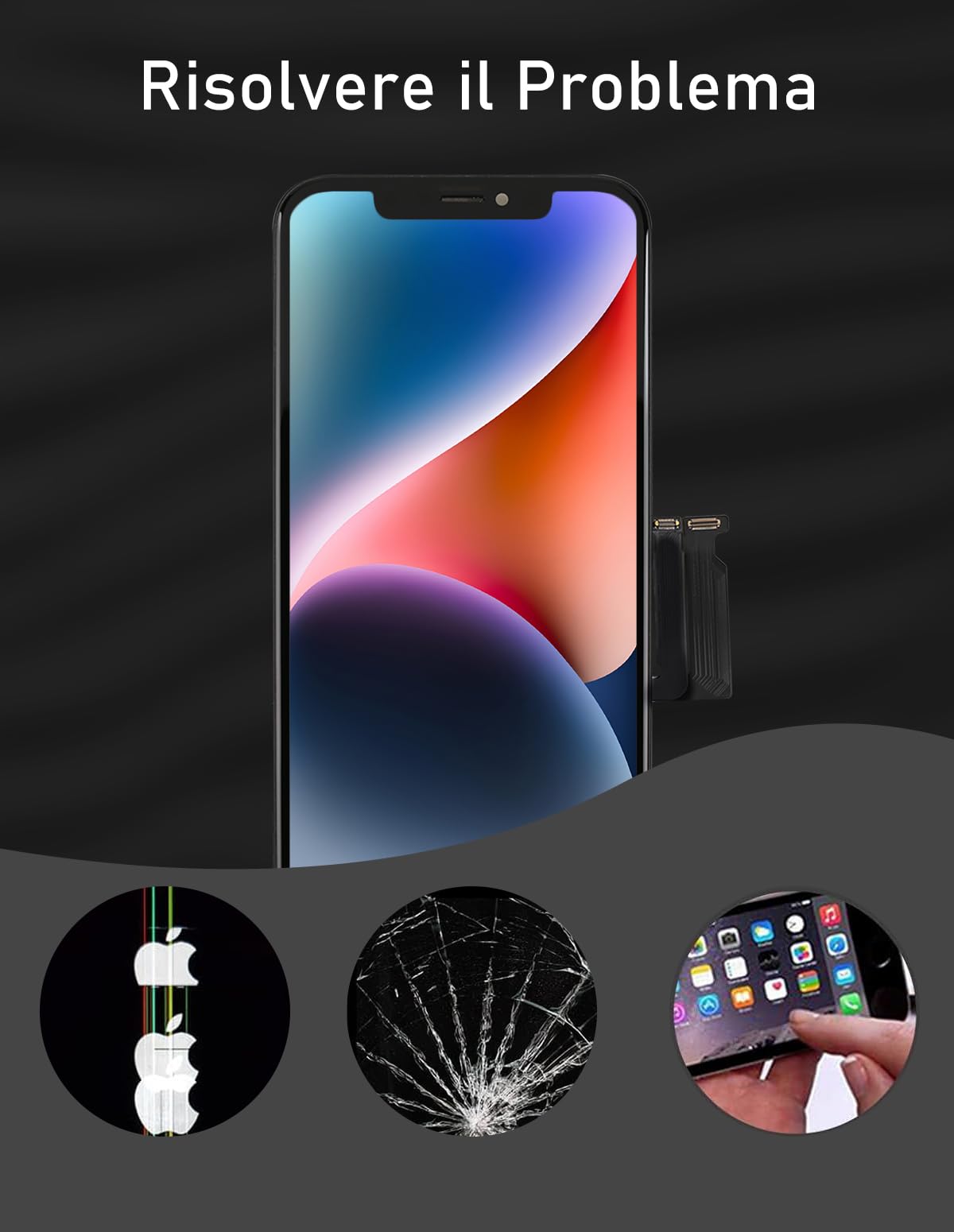 bokman Schermo per iPhone 11 6,1", Display LCD di Ricambio e Digitalizzatore Touch con Kit di Riparazione, Vetro Frontale (Modelli A2111, A2221 e A2223)