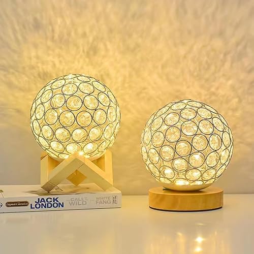 Miniatura 2 de DDLONGDD Lámpara de globo - Luz nocturna de bola de cristal radiante LED de bajo consumo, ideal para mesitas de noche, lámparas amarillas y luces