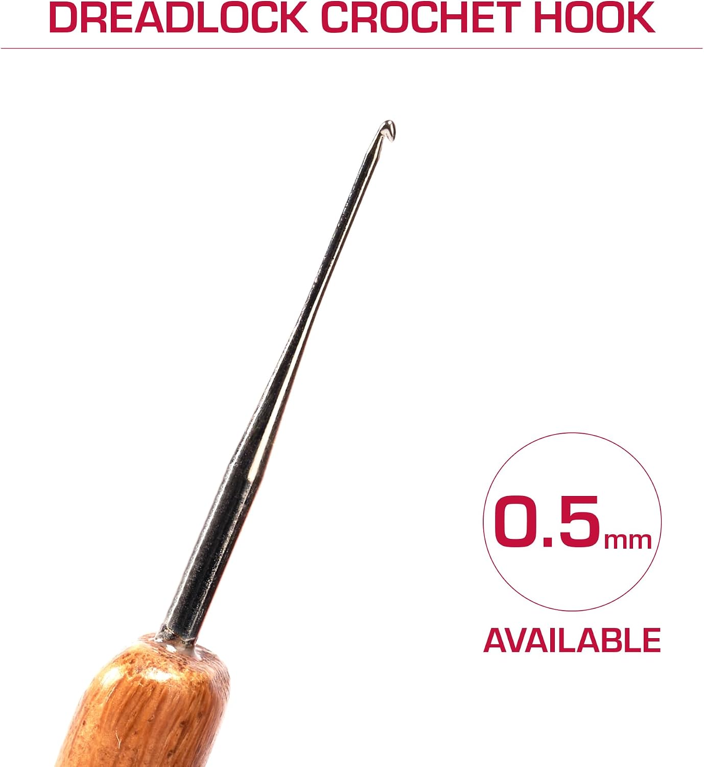 RED by Kiss Dreadlock Crochet Hook – Crochet Hook Tool for Hair Dreadlocks, Dread Locks Crochet Loc Needle for Braid Craft (Value Set - 0.50mm)