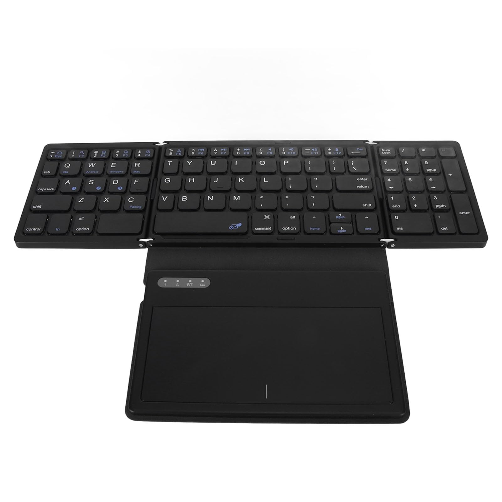 CHICIRIS Tastiera Bluetooth Pieghevole, Tastiera Wireless Portatile Ultrasottile con Touchpad, per PC Tablet Portatile, Bluetooth 5.1 Durata Batteria 35 Ore Portata 32,8 Piedi