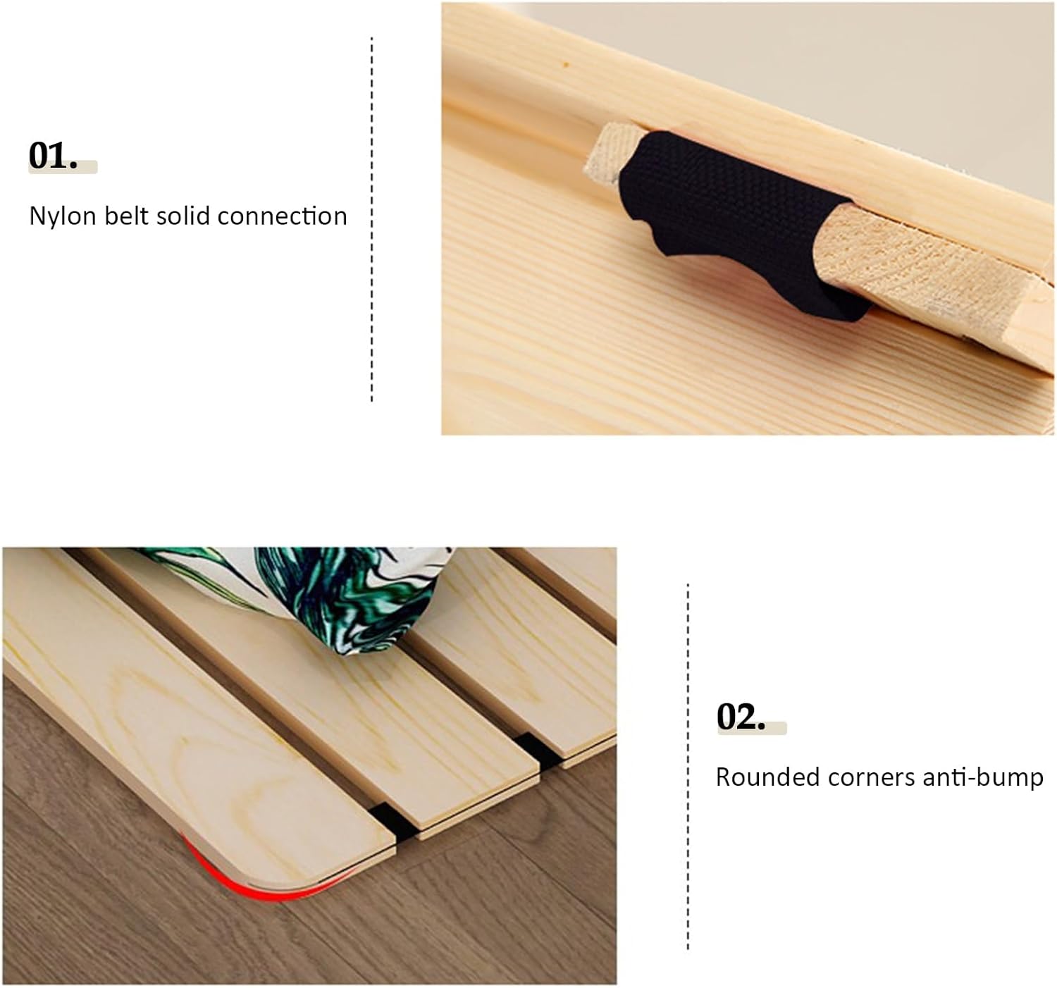 Wooden Bed Slats & Board Roll Slat, Single Bunkie Board 80CM Wide for Lumbar Spine Protection, Soft Bed Into Hard Pad Board Load 200kg