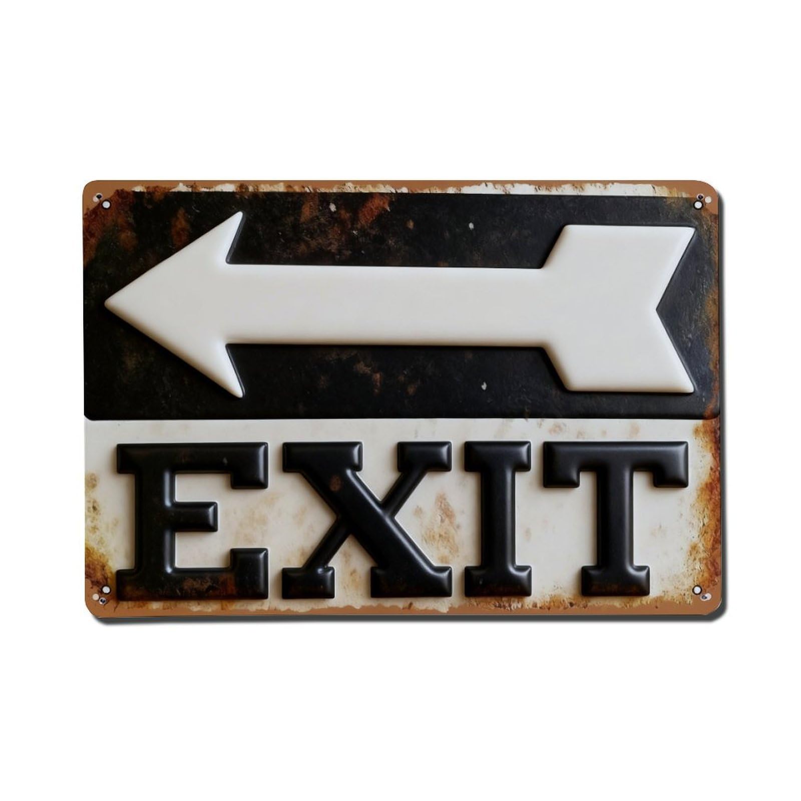 Iageret Vintage Rusty Metal Exit Sign Arrow Metal Tin Sign Retro Wall Decor, Bar Garage Cafe Kitchen Home Wall Art Poster Decoration 8X12inches