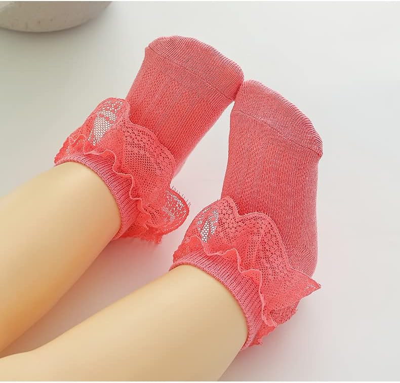 Miniatura 4 de QandSweet Calcetines con volantes para niñas recién nacidas, calcetines tobilleros para bebés y niños pequeños