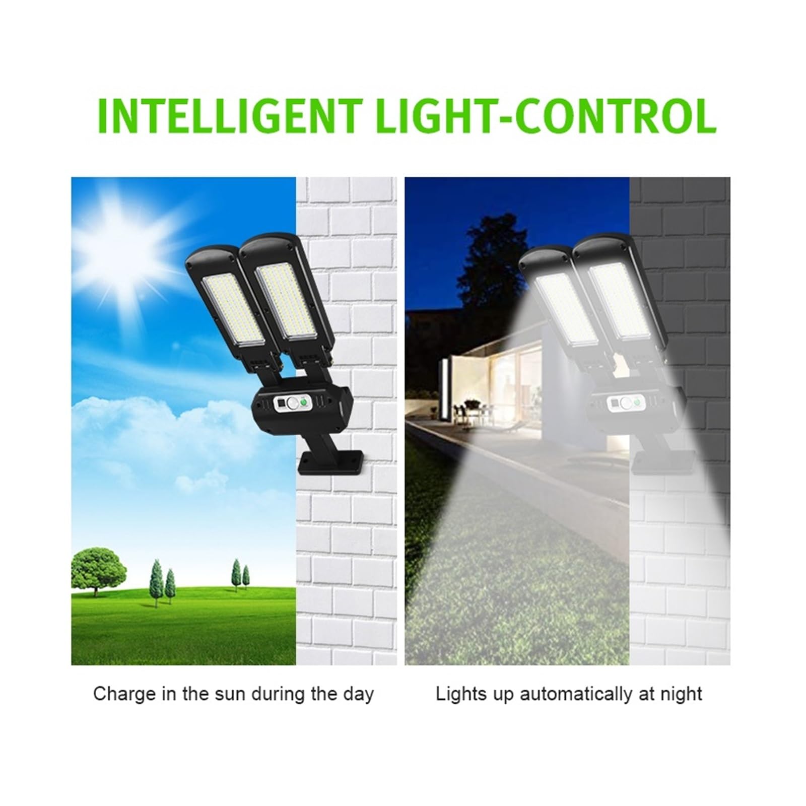 Lampy Solarne ZewnęTrzne, Solar Street Light Zewnętrzna lampa ścienna z 3 trybami Wodoodporny czujnik ruchu PIR Oświetlenie bezpieczeństwa do ogrodu Patio Garaż werandy Bardzo Szeroki KąT śWiecenia(11