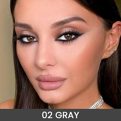 Miniatura 9 de Kaely Lápiz delineador de ojos de gel delgado de 0.059 pulgadas, delineador de ojos de gato rosa baya, delineador de ojos suave color crema,