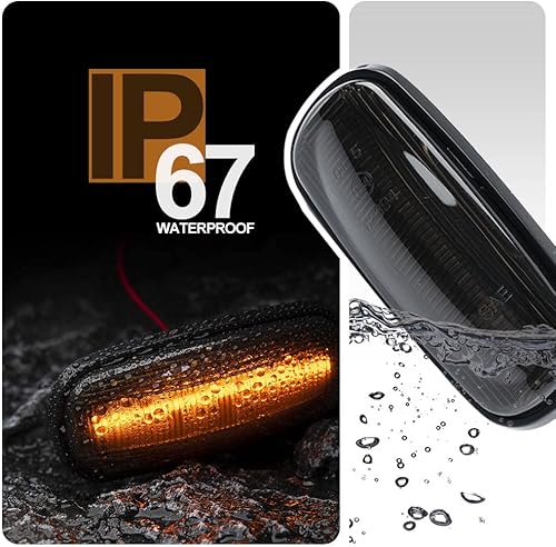Miniatura 9 de NSLUMO Kit de luces de marcador lateral secuencial LED para 1997-2015 Lan'd Rover Discovery Freelander Defender Amber Front LED Dynamic Turn Signal