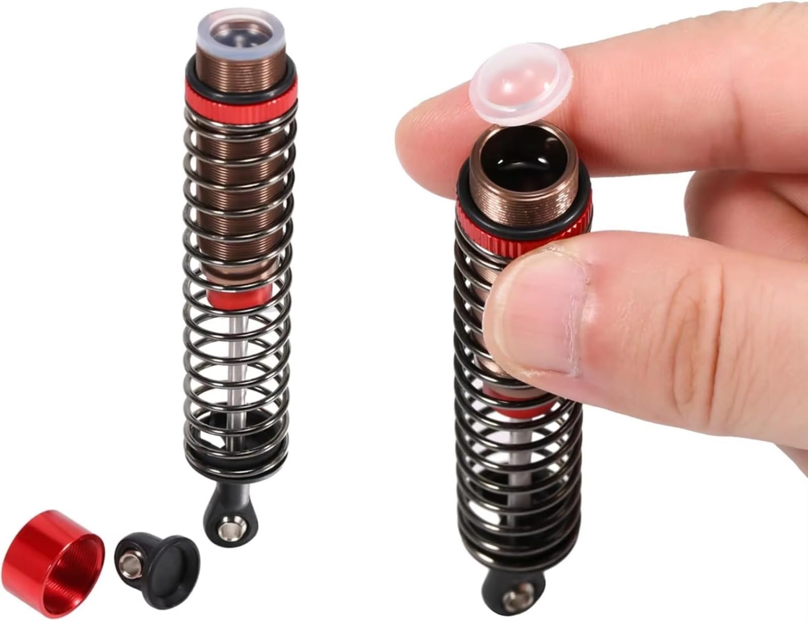 Compatible con Tamiya 1/12 RC Coche Mejora Modificación Reemplazo Accesorios Piezas 4 Metal Lleno De Aceite Amortiguador