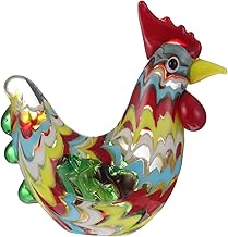 DECHOUS Glass Rooster Hand Decor Mini Decor Desk Topper Desktop Rooster Ornaments Decorative Rooster Adornments Farm Animals Figurine Rooster Statue Decor Desk Adornment Cocks Statue Decor