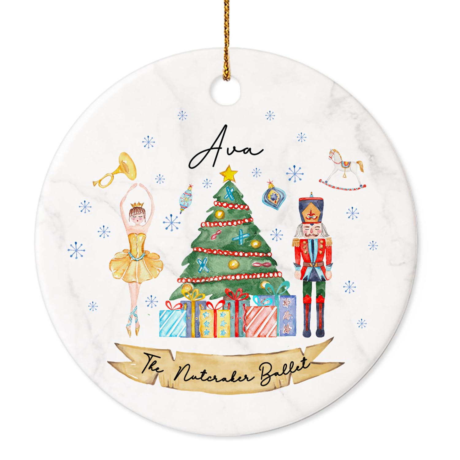 Personalised Nutcracker Christmas Ornament - Custom Name Kids Ballet Ballerina, Color 04