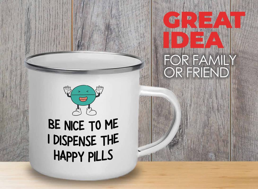 Flairy Land Pharmacist Camper Mug 12oz - Be Nice To Me A - Nurse Doctor Chemist Pharmacy Technician Patient Practicioner Laboratory Research Technologist