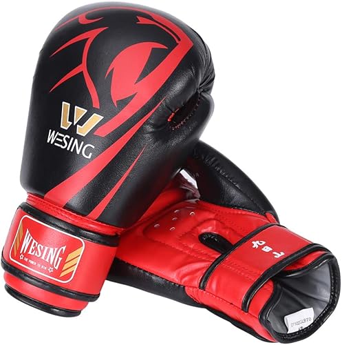 Miniatura 10 de Wesing - Guantes de boxeo profesionales para niños, hombres y mujeres, guantes de boxeo, kickboxing, entrenamiento para adultos y niños