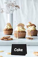 Vista 5 de 20 piezas de mini letreros de pizarra para alimentos, letreros de mesa reutilizables y reservados, etiquetas de alimentos para buffet de fiesta