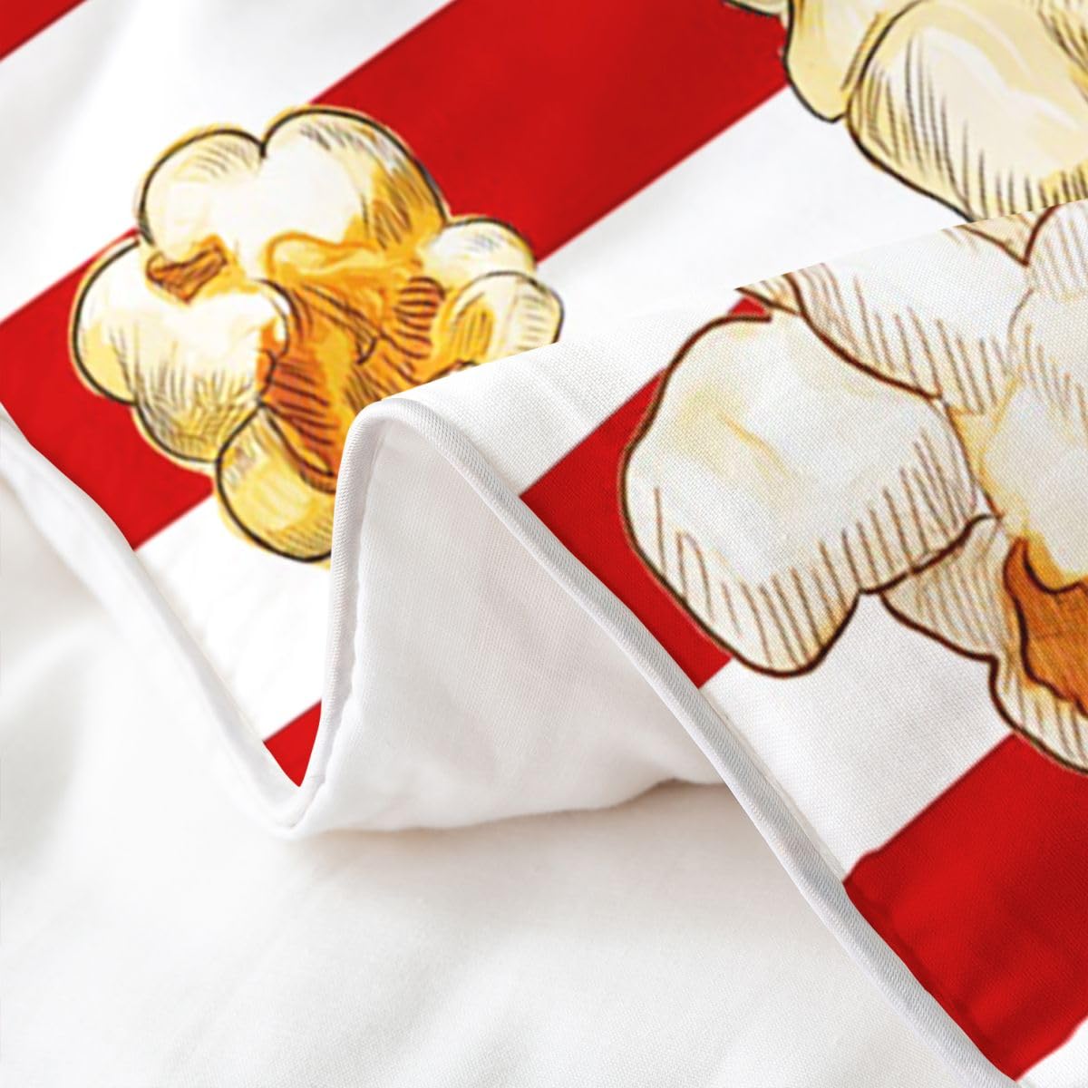 Homemissing Tema del film cotone Set Copripiumino 135x200cm Popcorn Stampa Copripiumone Morbido per ragazzi strisce Copripiumini Geometric Room Decor Con 1 Cuscino