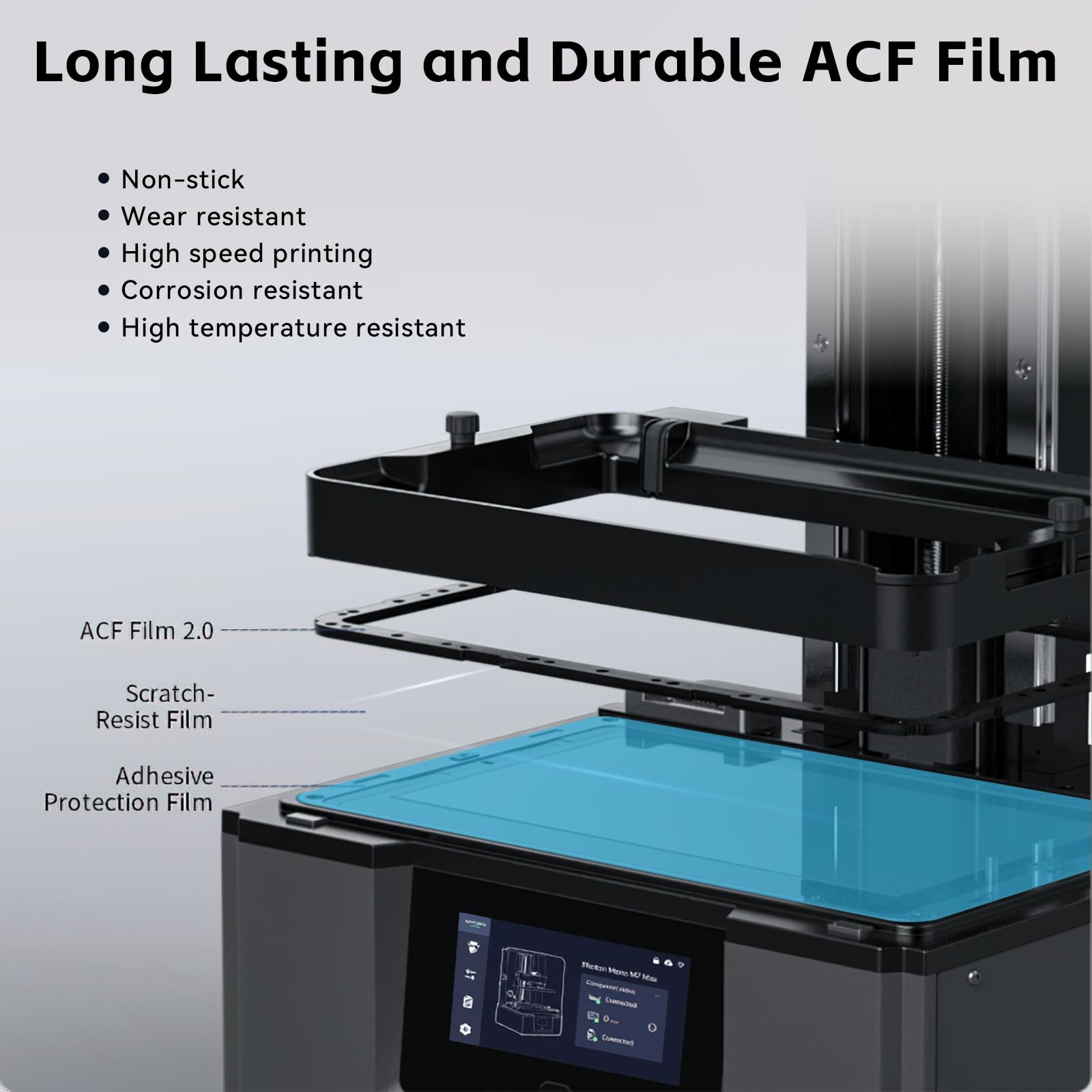 UniTak3D Photon Mono M7 Max ACF Folie do zwolnienia folii 3 sztuki 34,5 cm Szybki film FEP do druku z dużą prędkością, Kompatybilny z ANYCUBIC Photon Mono M7 MAX żywicą 3D drukarki-390x263mm