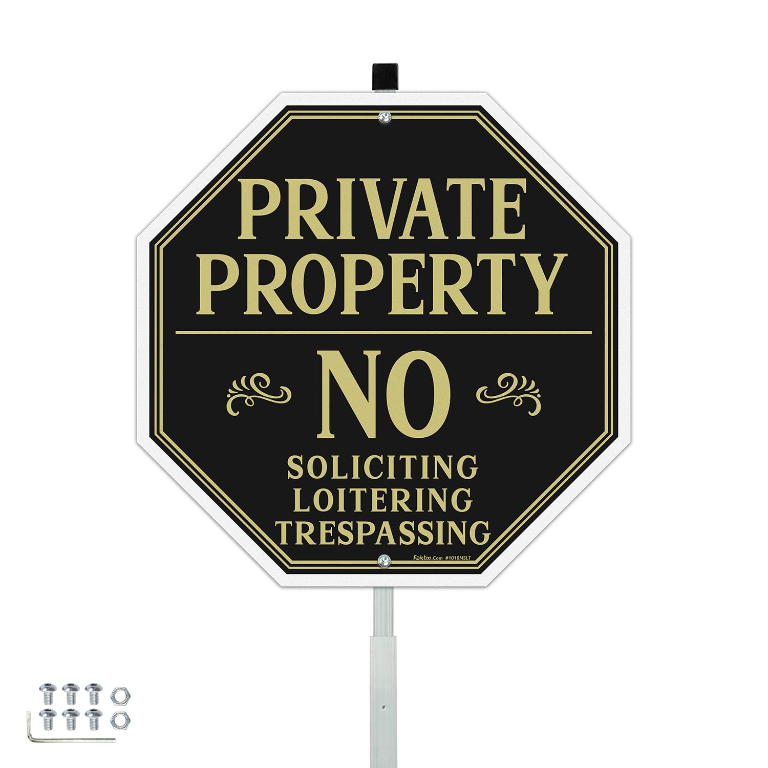 Panneau No Soliciting rigide réfléchissant avec piquet sol - 7