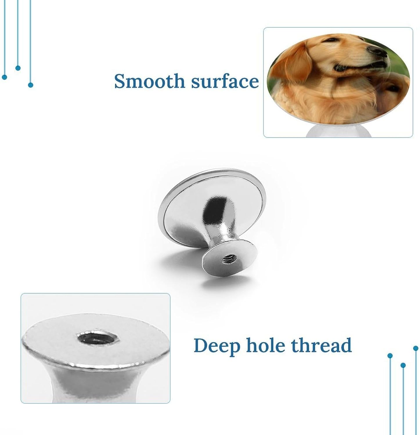 Cabinet Handles Round Drawer Pulls Dog Golden Retriever Dresser Knobs for Cabinets and Drawers Handle Kitchen Cabinet Pulls for Bathroom Cupboard Drawers Cabinet Pulls for Kitchen Door