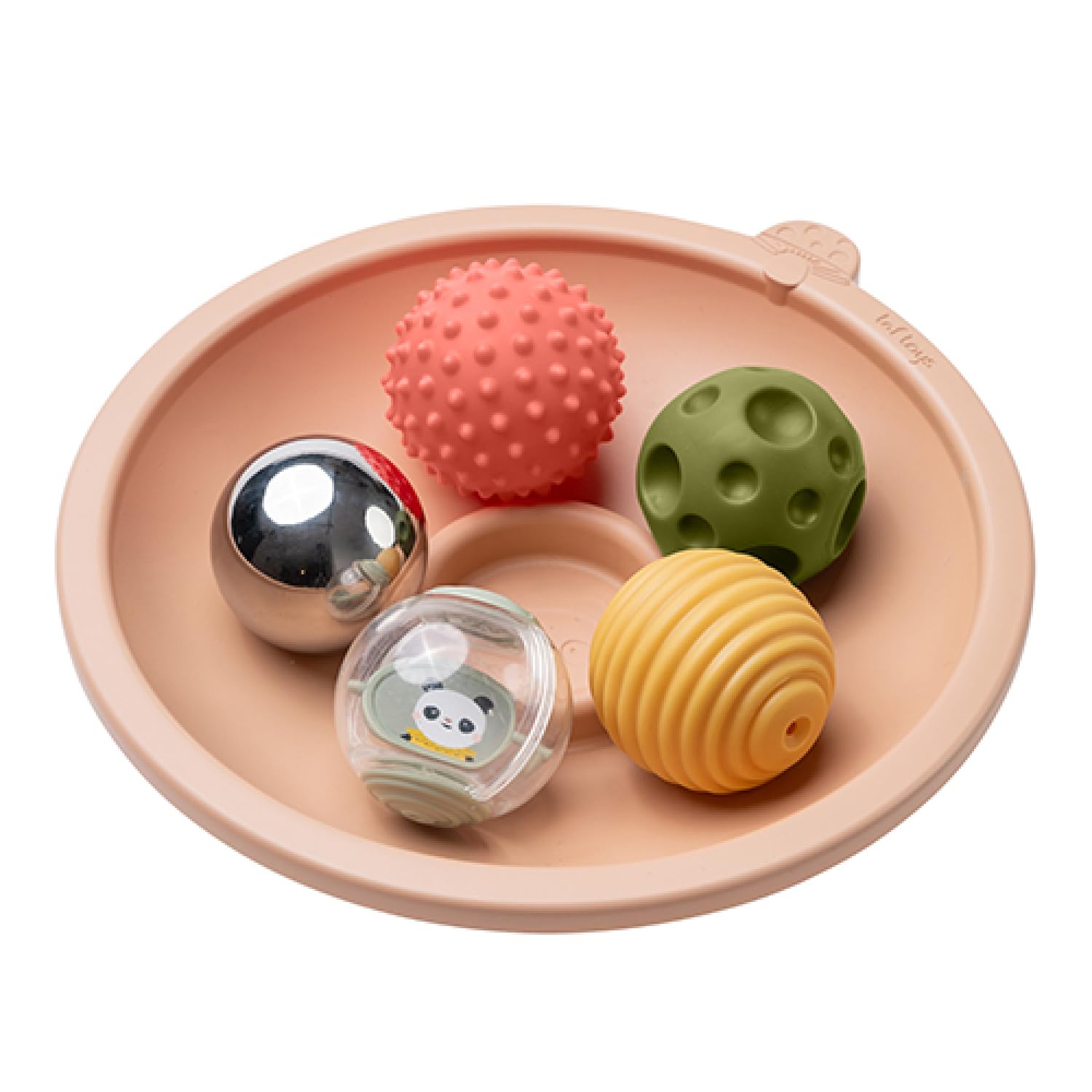 Taf Toys Tummy Time Adventure Balance Play Tray with 5 Textured Sensory Balls – Fine Motor Skills and Sensory Stimulation Toy – from 3 Months +