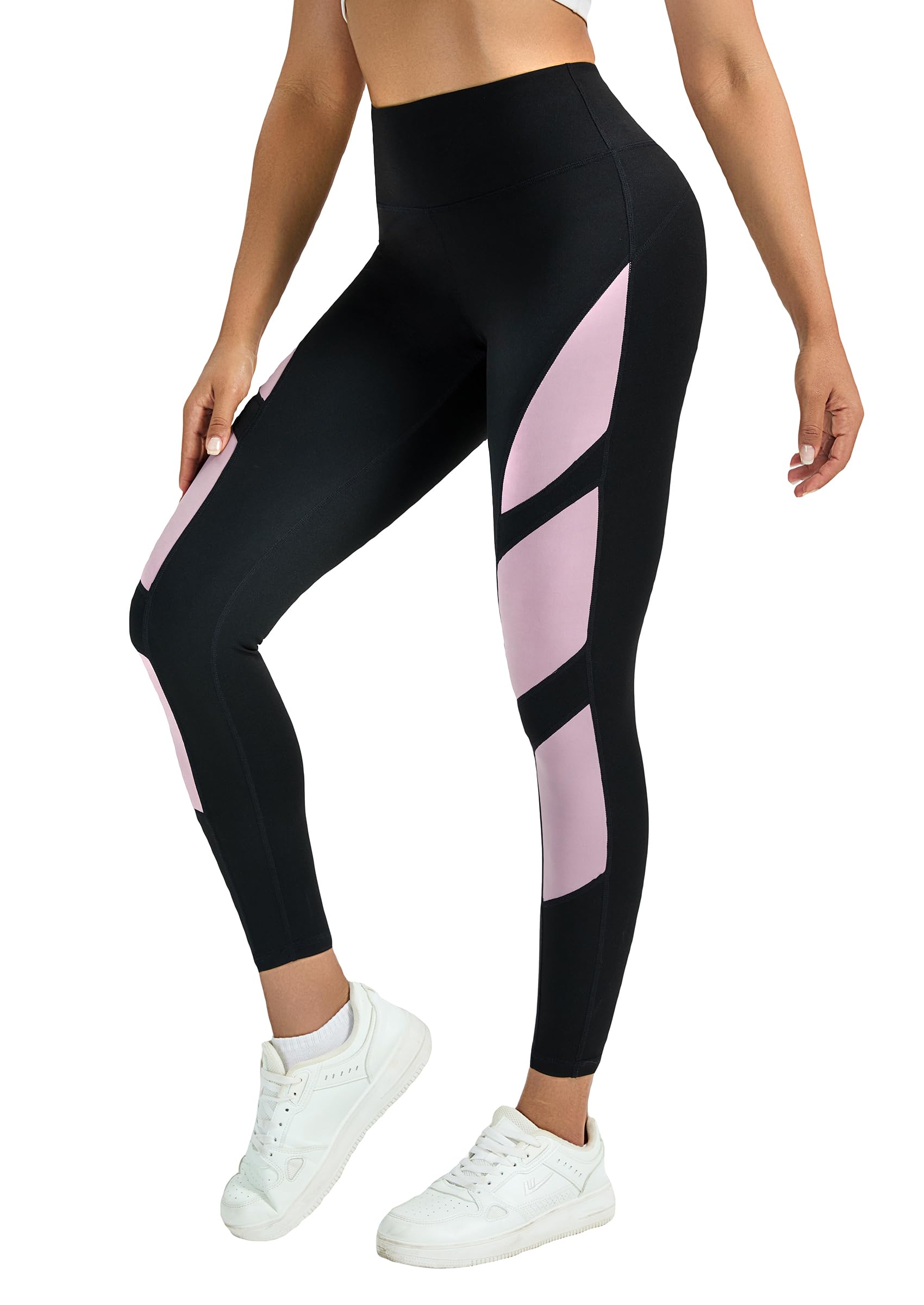High Waist Sport Leggings Damen Mit Taschen Blickdicht Atmungsaktiv Größe Geeignet Passform Für Lauf Fitness Yoga Gym, Leggins Sportleggings Laufhose Yogahose Sporthose Damen Lang Für Training Alltag
