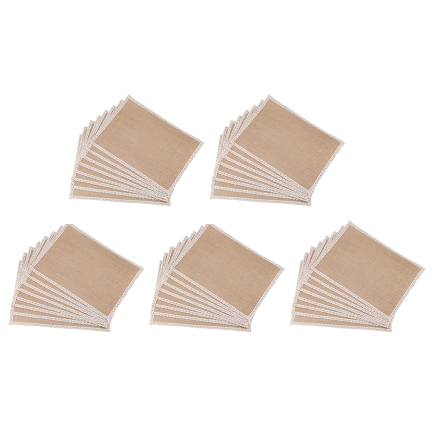 Hndhbfgrt 40Pcs Linen Table Mat Lace Placemat Set Natural Jute Woven Tableware Mat Wedding Party Decoration